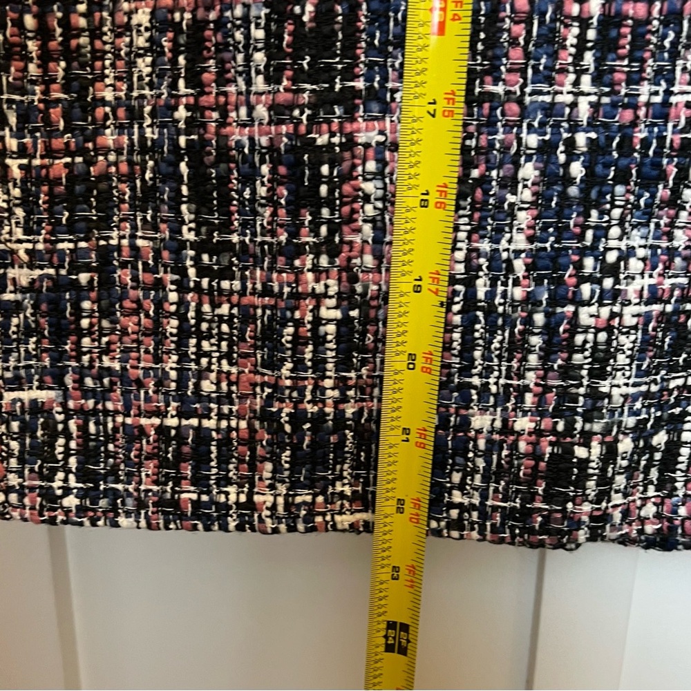 Loft Ann Taylor Women's Pink Black Tweed Pencil Skirt Size 16 Career Work Lined - Picture 4 of 7